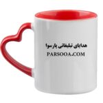 لیوان دسته و داخل رنگی