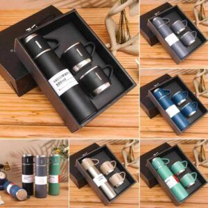 فلاسک به همراه سه عدد لیوان در یک پک هدیه.